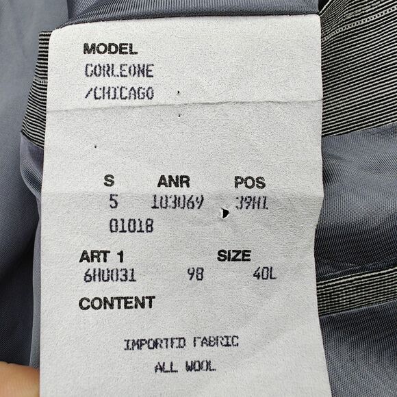 Boss Hugo Boss Corleone Blazer Men's 40L Grey Striped Ventless Wool Suit Jacket - Picture 9 of 13